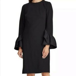 Lauren Ralph Lauren Black Bell Sleeve Sheath Dress